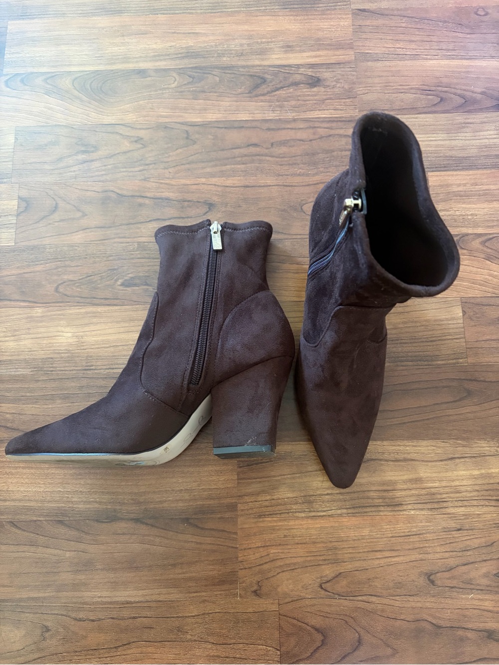 Jessica Simpson Brown Suede Pointed Toe Ankle Booties